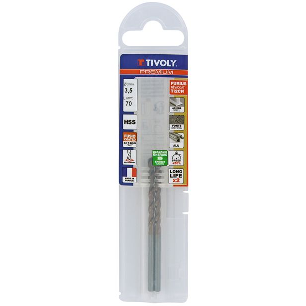 Metalliporanterä Tivoly Furius HSS Ti2CN Fusio, 3, 5mm, 2 kpl