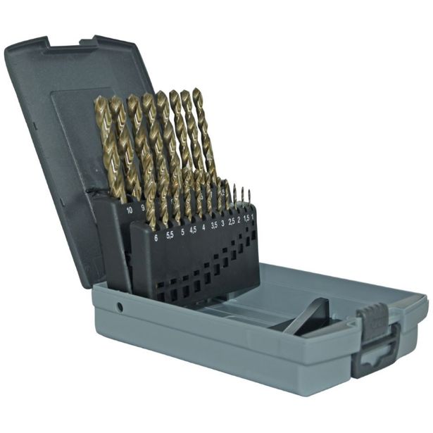 Metalliporanteräsarja Tivoly T Line, 1–10mm, 19 kpl, HSS-CO