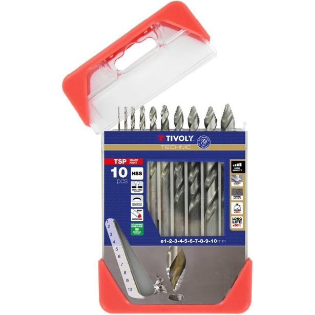 Metalliporanterä Tivoly Smart Point HSS, 1–10mm, 10 kpl