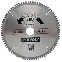 Pyörösahanterä Tivoly 190 × 30 × 2,5/1,7mm alumiinille ja värimetalleille