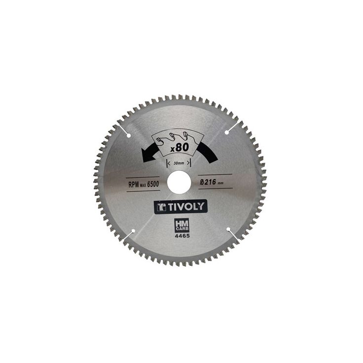 Pyörösahanterä Tivoly 190 × 30 × 2,5/1,7mm alumiinille ja värimetalleille