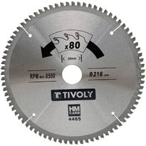 Pyörösahanterä Tivoly 216 × 30 × 2,5/1,7mm alumiinille ja värimetalleille