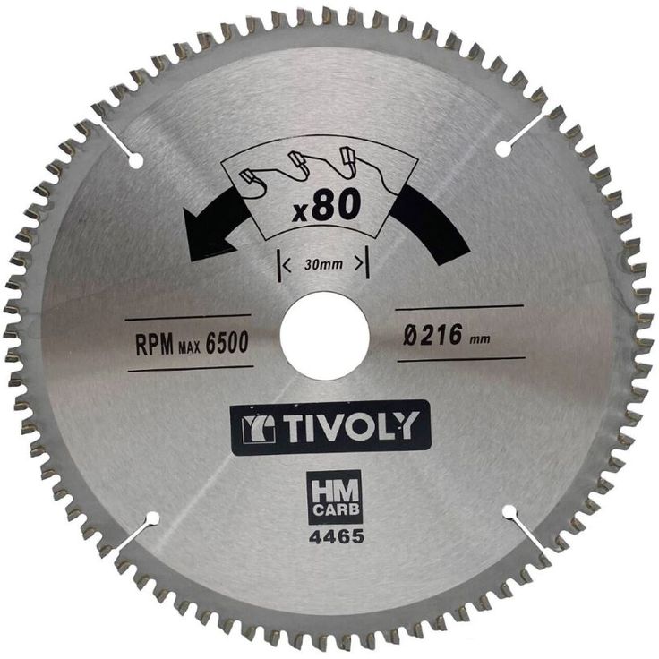 Pyörösahanterä Tivoly 216 × 30 × 2,5/1,7mm alumiinille ja värimetalleille
