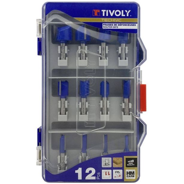 Jyrsinteräsarja Tivoly HM Diamond, 5–25mm, 12 kpl