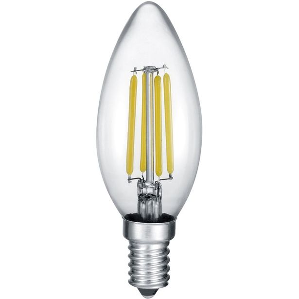 LED-lamppu Trio E14, filament, kynttiläkupu, 4W, 470lm, 2700K
