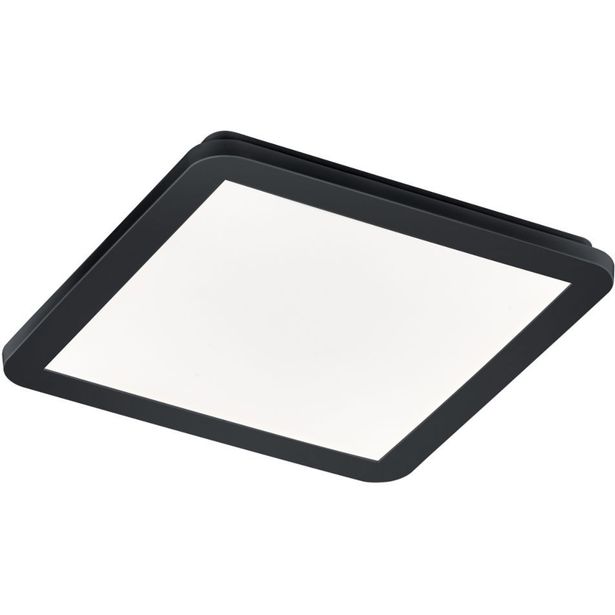 LED-plafondi Trio Camillus, 30x30 cm, mattamusta