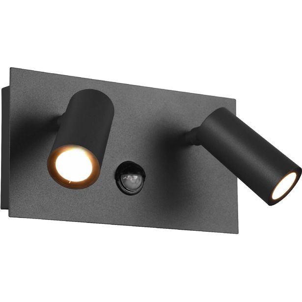LED-seinävalaisin Trio Tunga, 2-os., liiketunnistimella, antrasiitti