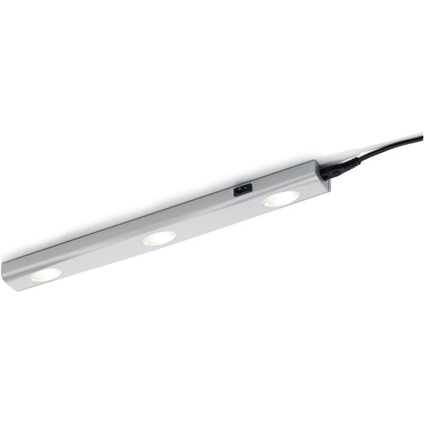 LED-työpistevalaisin 3W 270lm 3000K, 400x40x20mm, harmaa