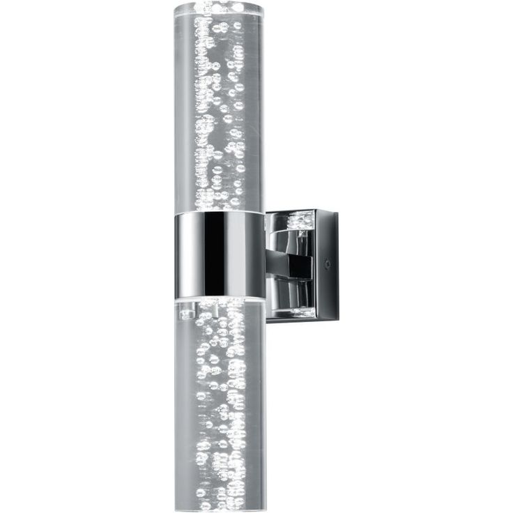 LED-seinävalaisin H2O, 70x120x300mm, 2-osainen, kromi/kupla-akryyli