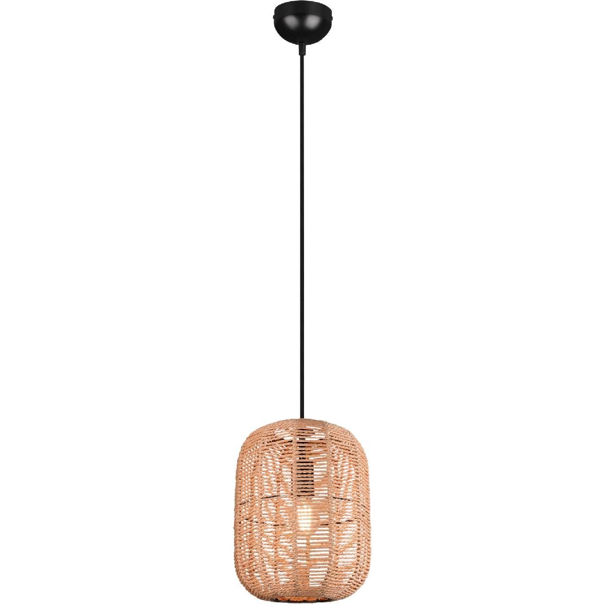 Riippuvalaisin Trio Runa, E27, 25cm mattamusta/rottinki