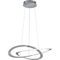 LED-riippuvalaisin Trio Oakland, Ø70cm, harjattu teräs