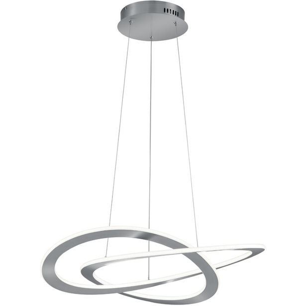 LED-riippuvalaisin Trio Oakland, Ø70cm, harjattu teräs