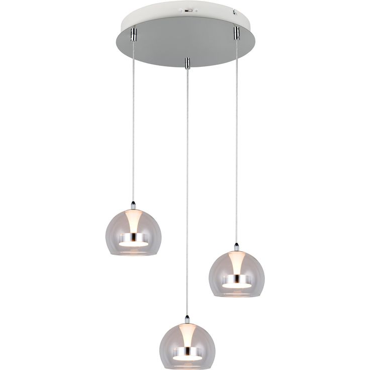 Riippuvalaisin Trio Flynt LED 3-osainen kromi