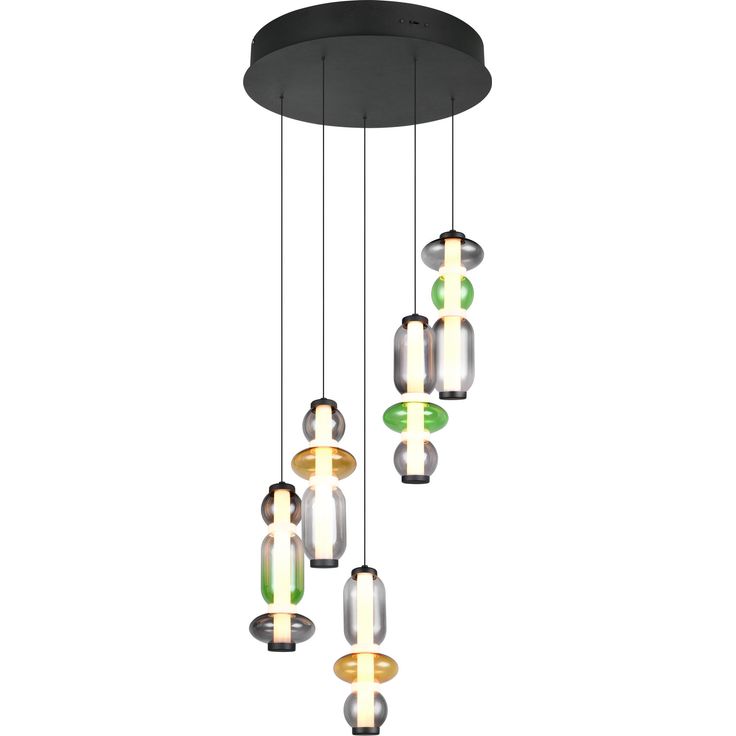 Riippuvalaisin Trio Minerva LED 5-osainen 42cm moniväri