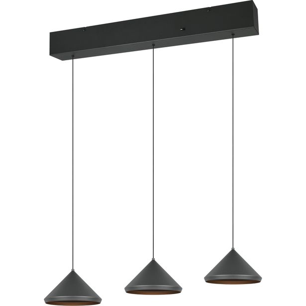 Riippuvalaisin Trio Laguna LED 3-osainen mattamusta