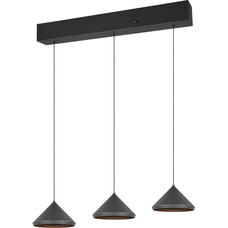 Riippuvalaisin Trio Laguna LED 3-osainen mattamusta