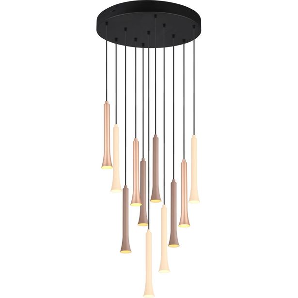 LED-riippuvalaisin Trio Fiato, 11-os, 40cm, mattamusta/moniväri