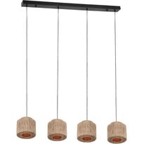 Riippuvalaisin Trio Smilla, 4-os, E27, luonnonväri/rottinki