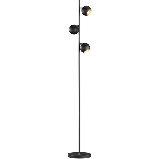 Lattiavalaisin Trio Dakota, 1550x230x235mm, mattamusta/kulta