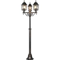 Pylväsvalaisin Trio Volturno, 3-os, 200cm, E27, antiikkirustiikki