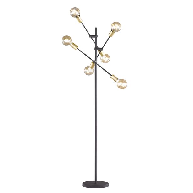 Lattiavalaisin Trio Cross Ø545x1650 mm, mattamusta/kulta
