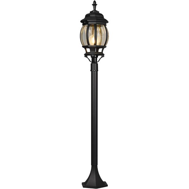 Pylväsvalaisin Trio Elvo, 1-os, 100cm, E27, mattamusta