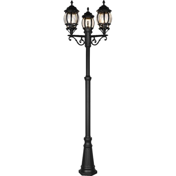 Pylväsvalaisin Trio Elvo, 3-os, 240cm, E27 mattamusta