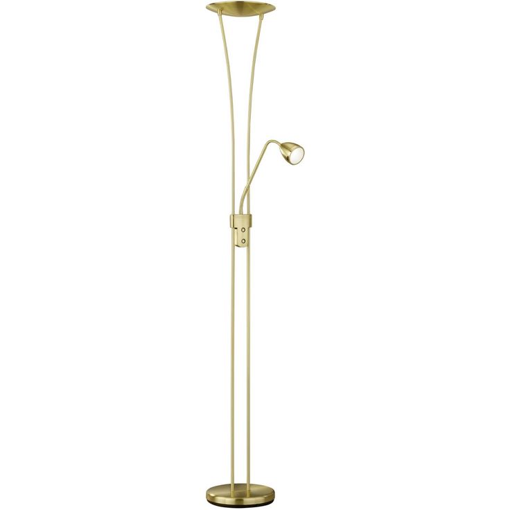 LED-lattiavalaisin Trio Arizona, Ø 255x255x1800x400mm, mattamessinki, uplighter