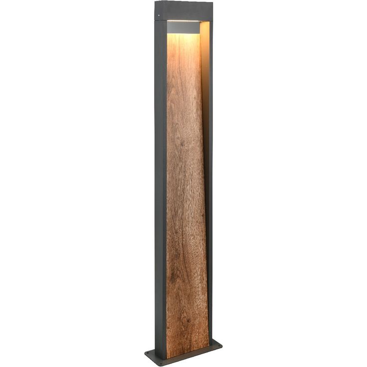LED-pylväsvalaisin Trio Salmon, 60cm, puu/antrasiitti