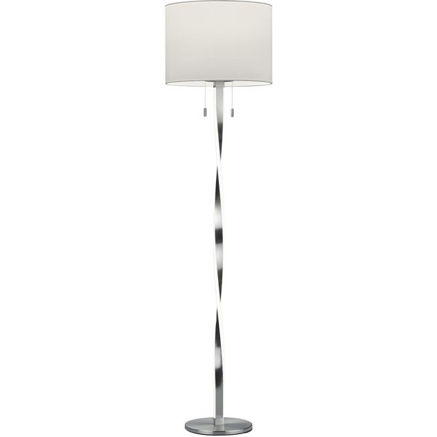 LED-lattiavalaisin Trio Nandor, ø400x1605mm, harjattu teräs/valkoinen