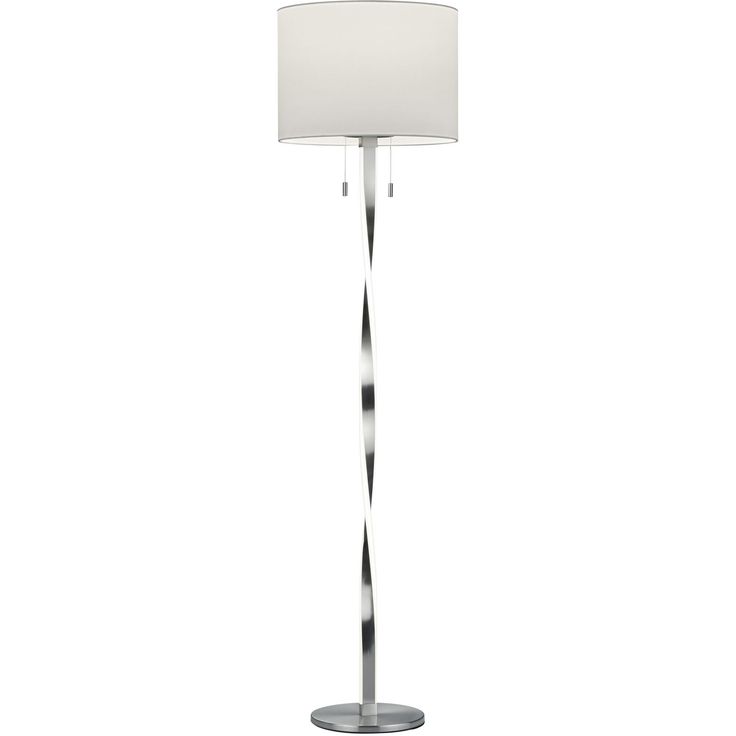 LED-lattiavalaisin Trio Nandor, ø400x1605mm, harjattu teräs/valkoinen