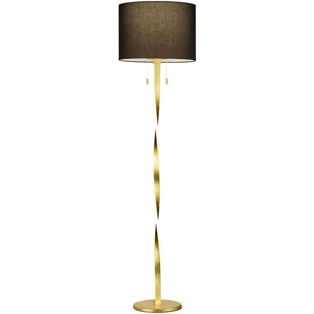LED-lattiavalaisin Trio Nandor, ø400x1605mm, kulta/musta