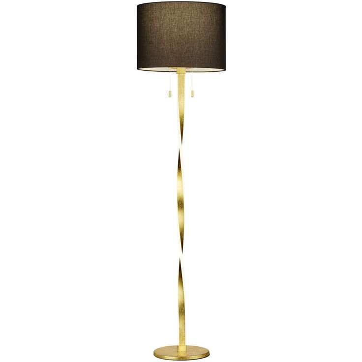 LED-lattiavalaisin Trio Nandor, ø400x1605mm, kulta/musta