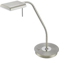 LED-pöytävalaisin Trio Bergamo 205x500 mm, harjattu teräs