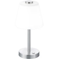 LED-pöytävalaisin Trio Emerald Ø150x290 mm, harjattu teräs