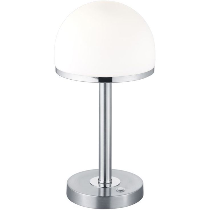 LED-pöytävalaisin Trio Berlin Ø195x390 mm, harjattu teräs
