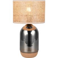 Pöytävalaisin Trio Tara, E27, beige/kromattu, eri kokoja