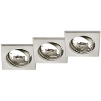 Alasvalosarja Trio Jura, 80x70x80mm, IP20, harjattu teräs, 3 kpl/pkt