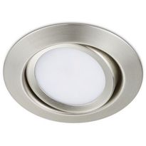 LED-alasvalo Trio Rila, ø82x34mm, IP20, harjattu teräs