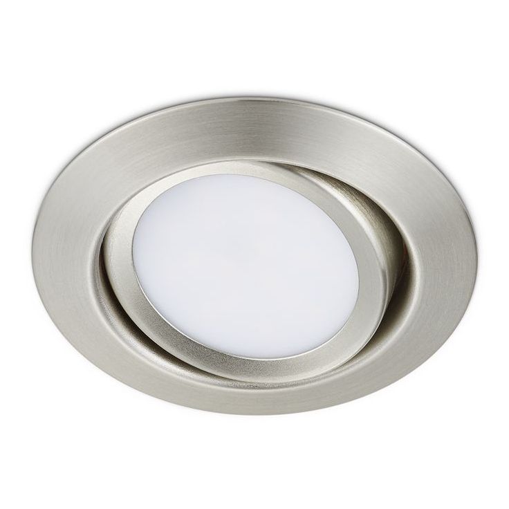 LED-alasvalo Trio Rila, ø82x34mm, IP20, harjattu teräs