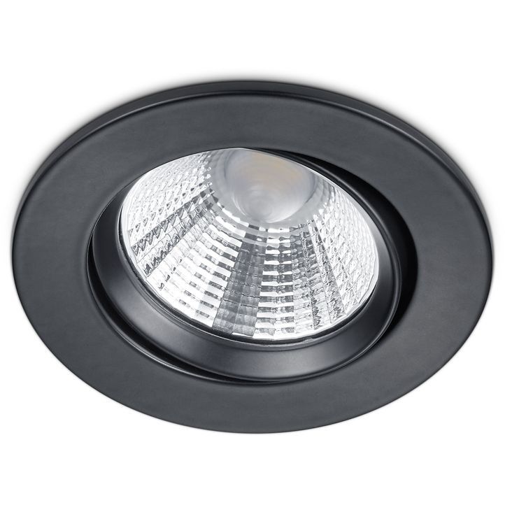 LED-alasvalo Trio Pamir, ø85x54mm, IP23, mattamusta