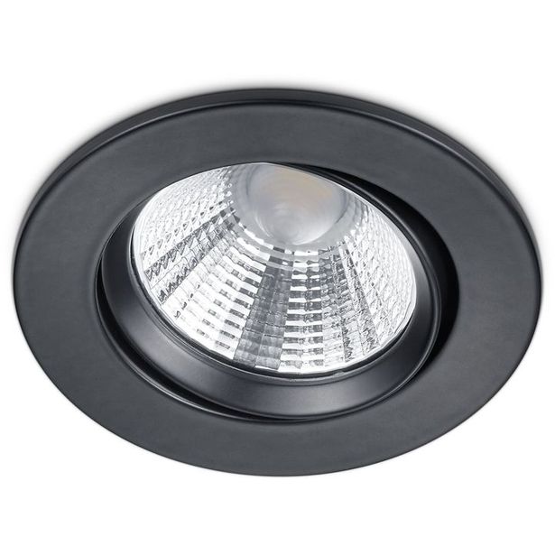 LED-alasvalo Trio Pamir, ø85x54mm, IP23, mattamusta