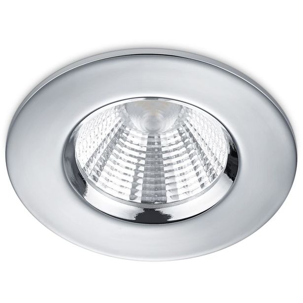Upotettava LED-alasvalo Trio Zagros, Ø8,5 cm, kromi, IP65
