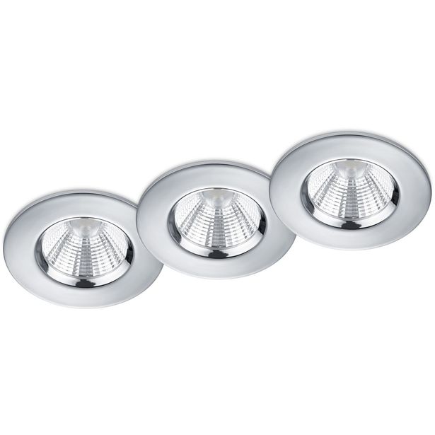 LED-alasvalosarja Trio Zagros, ø85x54mm, IP65, kromi, 3 kpl/pkt