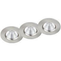 LED-alasvalosarja Trio Zagros, ø85x54mm, IP65, harjattu teräs, 3 kpl/pkt