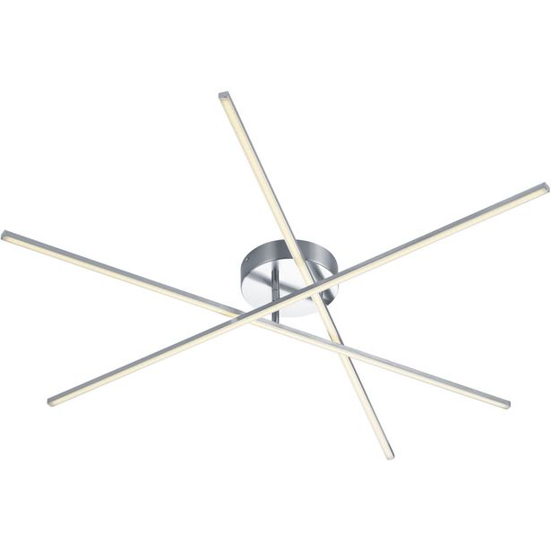LED-kattovalaisin Trio Tiriac 120x1000x1000mm, harjattu teräs