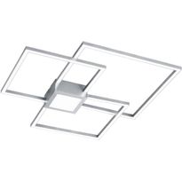 LED-kattovalaisin Trio Hydra, 66x66cm, harjattu teräs