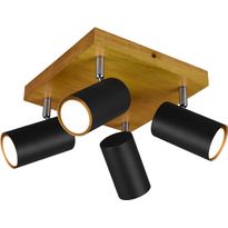 Spottivalaisin Trio Marley, 4-os., GU10, musta/puu