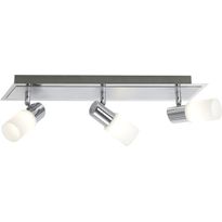 LED-Kattospotti Trio Clapton, 500x70x185 mm, 3-osainen harjattu alumiini