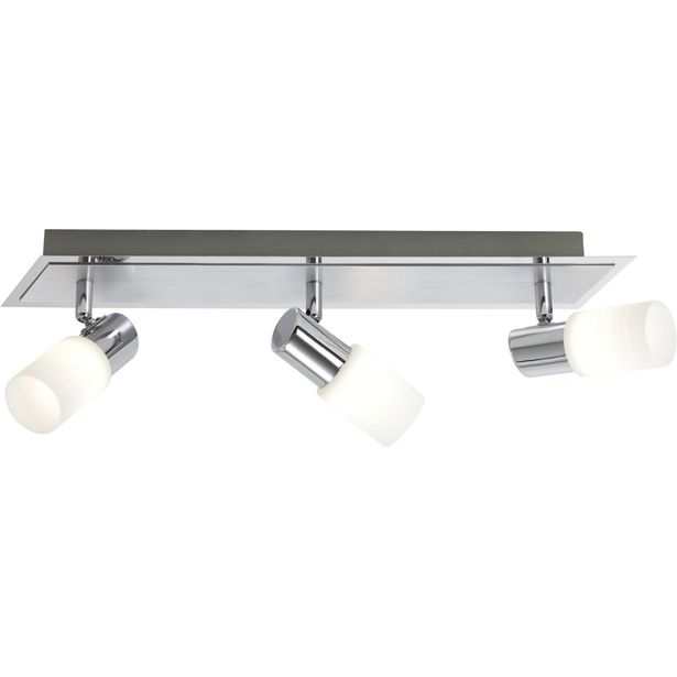 LED-Kattospotti Trio Clapton, 500x70x185 mm, 3-osainen harjattu alumiini